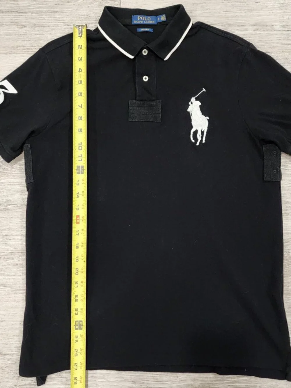 Polo Ralph Lauren Big Pony Custom Fit Black Polo Shirt Men's L Preppy Casual